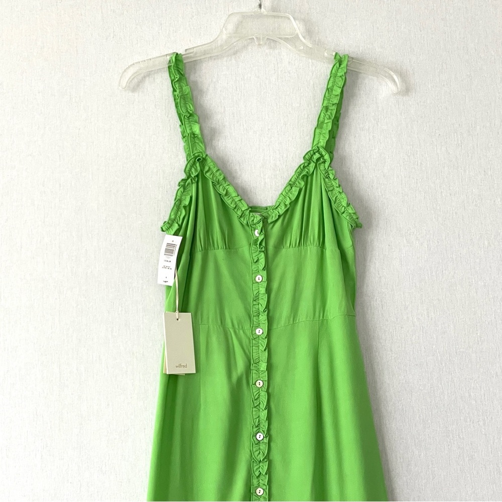 Aritzia Wilfred Lealia Ruffle Midi Dress Size 4 - Picture 3 of 12
